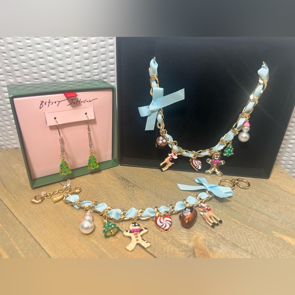 Betsey Johnson Holiday Charm Jewelry Bundle
